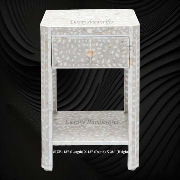 MOP Inlay Edge Bedside Grey