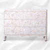 MOP Inlay Edge Floral 3 Drawer Dresser White 1