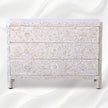 MOP Inlay Edge Floral 3 Drawer Dresser White 4