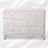 MOP Inlay Edge Floral 3 Drawer Dresser White 4