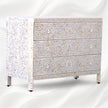 MOP Inlay Edge Floral 3 Drawer Dresser White 2