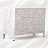 MOP Inlay Edge Floral 3 Drawer Dresser White 2