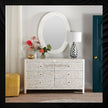 MOP Inlay Edge Floral 6 Drawer Dresser Grey 7