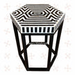 MOP Inlay Hexagonal Stripe Side Table Black 2