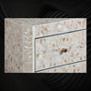 MOP Inlay Edge Floral 3 Drawer Dresser Grey 6