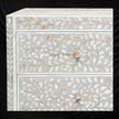 MOP Inlay Edge Floral 3 Drawer Dresser Grey 4