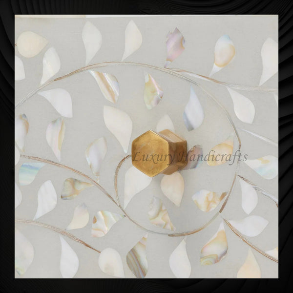 MOP Inlay Edge Floral Dresser Grey