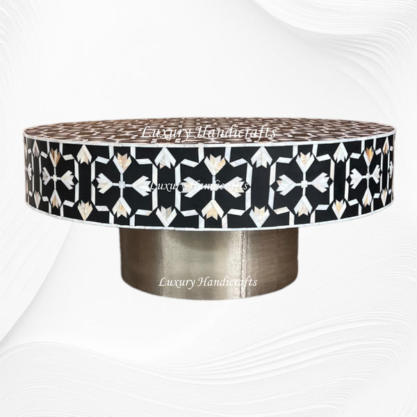 MOP Inlay Lotus Coffee Table Black