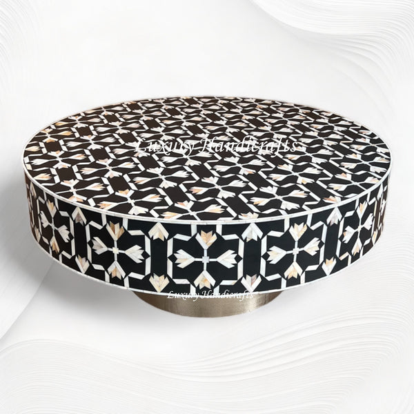 MOP Inlay Lotus Coffee Table Black