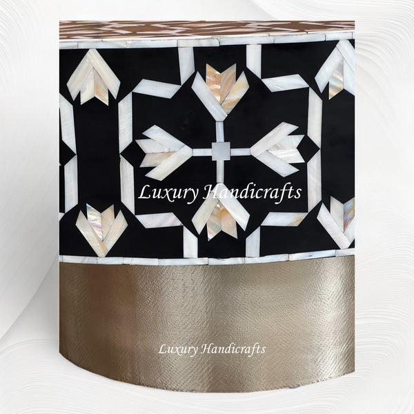 MOP Inlay Lotus Coffee Table Black