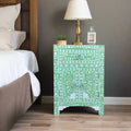 Bone Inlay Bedside Table Light Green