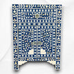 MOP Inlay 1 Drawer 2 Door Bedside Table Dark Blue 4