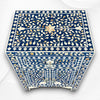 MOP Inlay 1 Drawer 2 Door Bedside Table Dark Blue 1