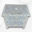 MOP Inlay Bedside Floral 1 Drawer 1 Door Pale Blue 1