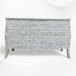 MOP Inlay Curved 6 Drawer Floral Dresser Grey 1
