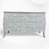 MOP Inlay Curved 6 Drawer Floral Dresser Grey 1