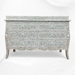 MOP Inlay Curved 6 Drawer Floral Dresser Grey with topper 1