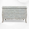 MOP Inlay Curved 6 Drawer Floral Dresser Grey with topper 1