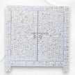 MOP Inlay Floral 2 Door Cabinet White 5