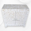 MOP Inlay Floral 2 Door Cabinet White 2