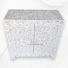 MOP Inlay Floral 2 Door Cabinet White 2