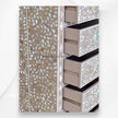MOP Inlay Floral 6 Drawer Tallboy Chest Milk Chocolate 4