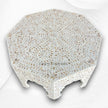 MOP Inlay Floral Octagonal Coffee Table White 6