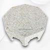 MOP Inlay Floral Octagonal Coffee Table White 6
