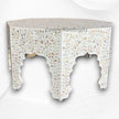 MOP Inlay Floral Octagonal Coffee Table White 2