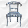 MOP Inlay Floral Rams Head Chair Blue 7