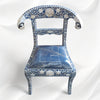 MOP Inlay Floral Rams Head Chair Blue 2