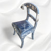 MOP Inlay Floral Rams Head Chair Blue 3