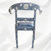 MOP Inlay Floral Rams Head Chair Blue 4