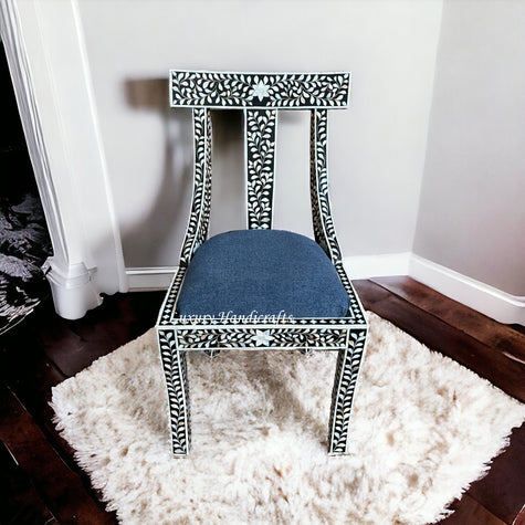 MOP Inlay Floral Chair Black