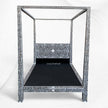 MOP Inlay Four Poster Single Bed Black