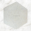 MOP Inlay Hexagonal Stripe Center Table White Gold 3