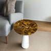 Miami Round Marble Accent Table with Yellow Tiger Eye Top 1