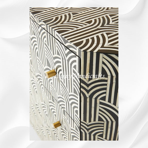 Black Midtown Bone Inlay Three Drawer Dresser 4