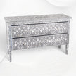 Moghul Flower MOP Inlay 2 Drawer Chest Grey 3