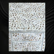 Mother of Pearl Inlay Curved 5 Drawer Floral Desk White 5