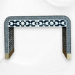 Moroccan Bone Inlay Waterfall 2 Drawers Console Black 5