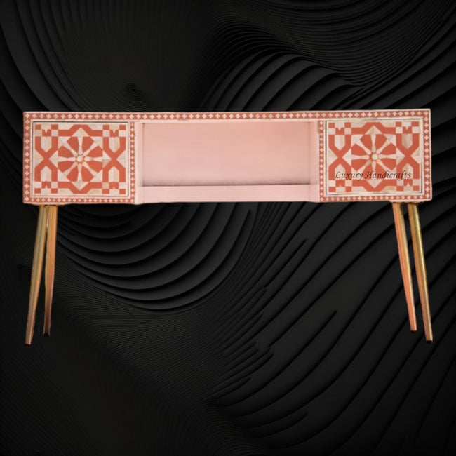 Moroccan Bone Inlay Desk Orange 1