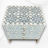 Moroccan Bone Inlay 3 Drawer Nightstand Rain Grey 1