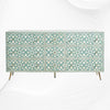 Bone Inlay Moroccan 9 Drawer Chest Green 7