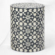 Moroccan Bone Inlay Round Side Table Black 3