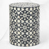 Moroccan Bone Inlay Round Side Table Black 3
