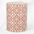 Moroccan Bone Inlay Round Side Table Orange 3