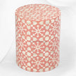 Moroccan Bone Inlay Round Side Table Orange 2