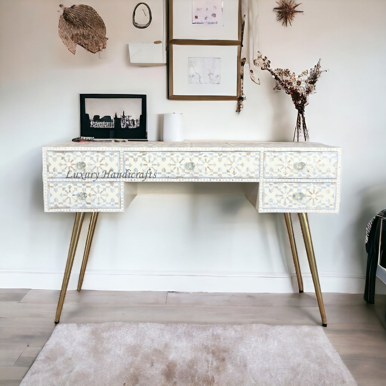Mother of Pearl Inlay Console Tables and Desks – Luxury Handicraft