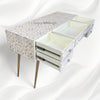 Moroccan MOP Inlay 5 Drawer Desk Cream 3